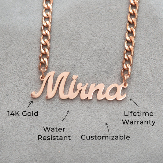 Women Jewelry - Rose Gold Name Necklace | Style # N06