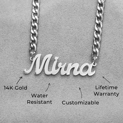 Women Jewelry - White Gold Name Necklace | Style # N06