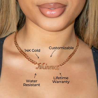 Women Jewelry - Rose Gold Name Necklace | Style # N06