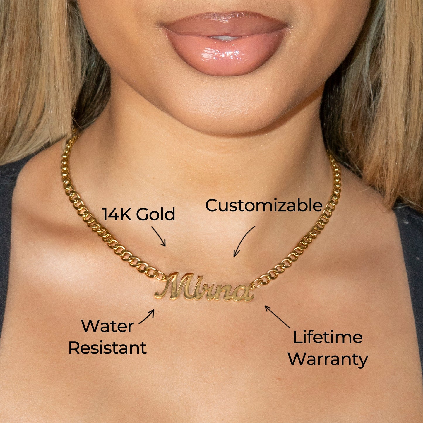 Women Jewelry - Gold Name Necklace | Style # N06