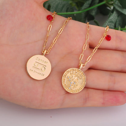 18K Gold Plated Zodiac Birth Coin