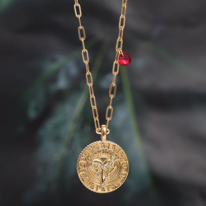 18K Gold Plated Zodiac Birth Coin