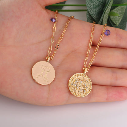 18K Gold Plated Zodiac Birth Coin