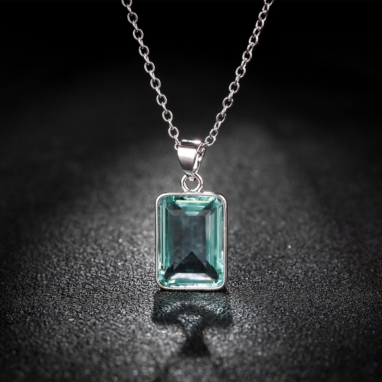 18K Gold Plated Emerald Cut Amethyst Necklace