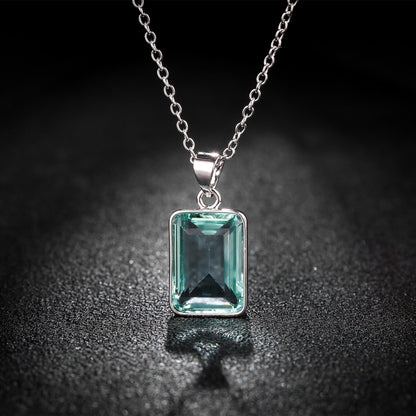 18K Gold Plated Emerald Cut Amethyst Necklace