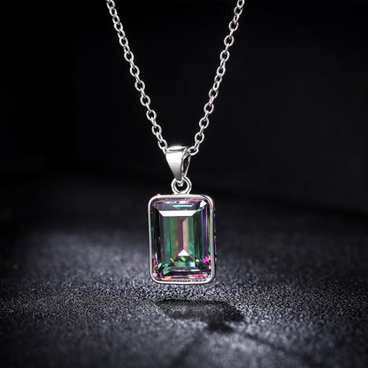 18K Gold Plated Emerald Cut Amethyst Necklace