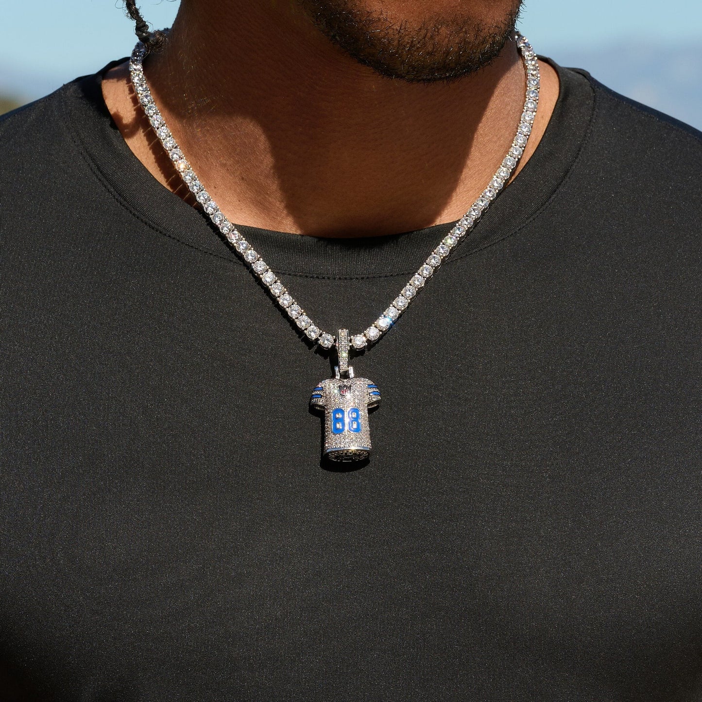 Dallas Cowboys Official NFL Ceedee Lamb Jersey #88 Pendant in White Gold