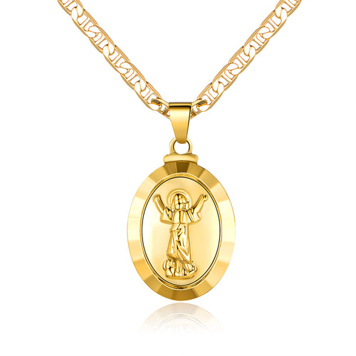 18K Gold Plated Baby Jesus Pendant Necklace