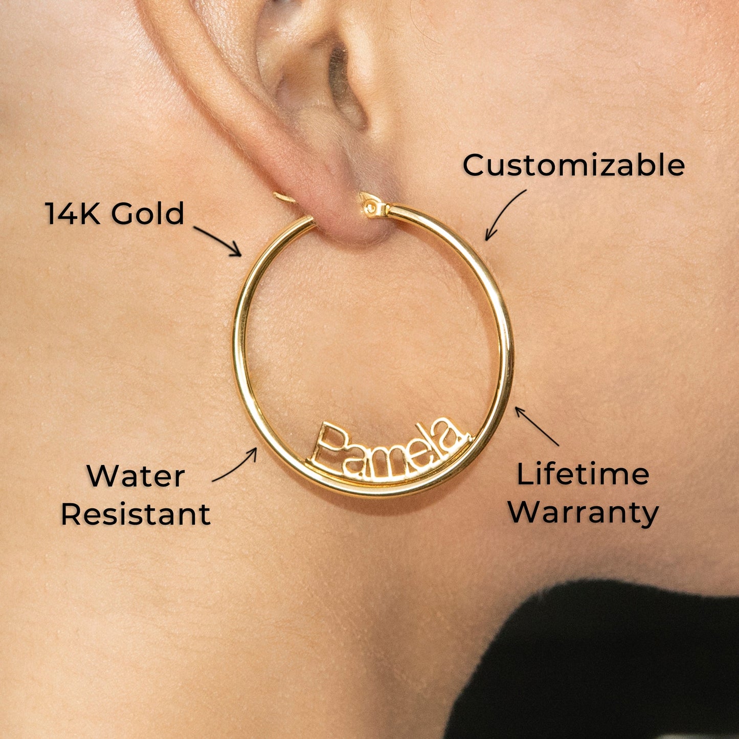 Women Jewelry - 14K Gold Hoop Earrings | Style # E19