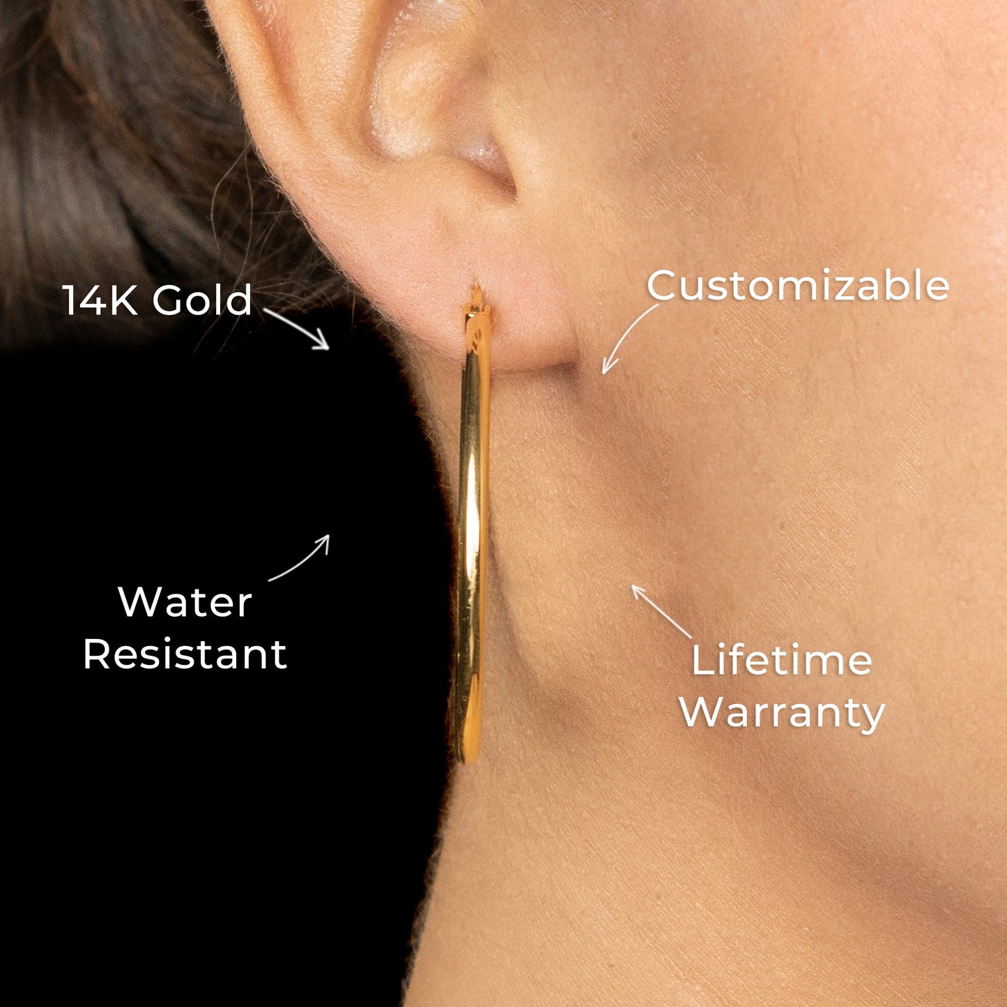 Women Jewelry - 14K Gold Hoop Earrings | Style # E19