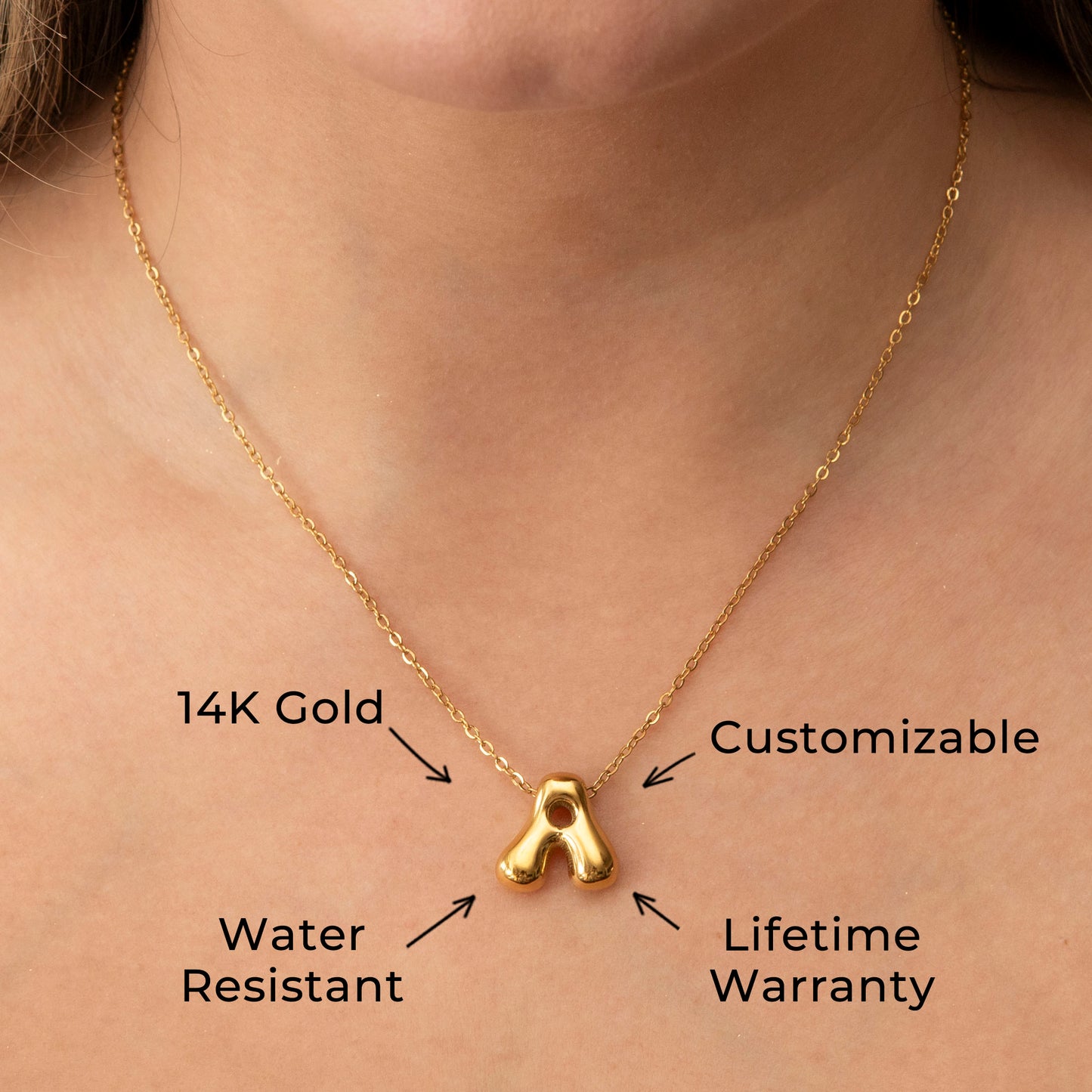 14K Gold Initial Name Necklace | Style #27