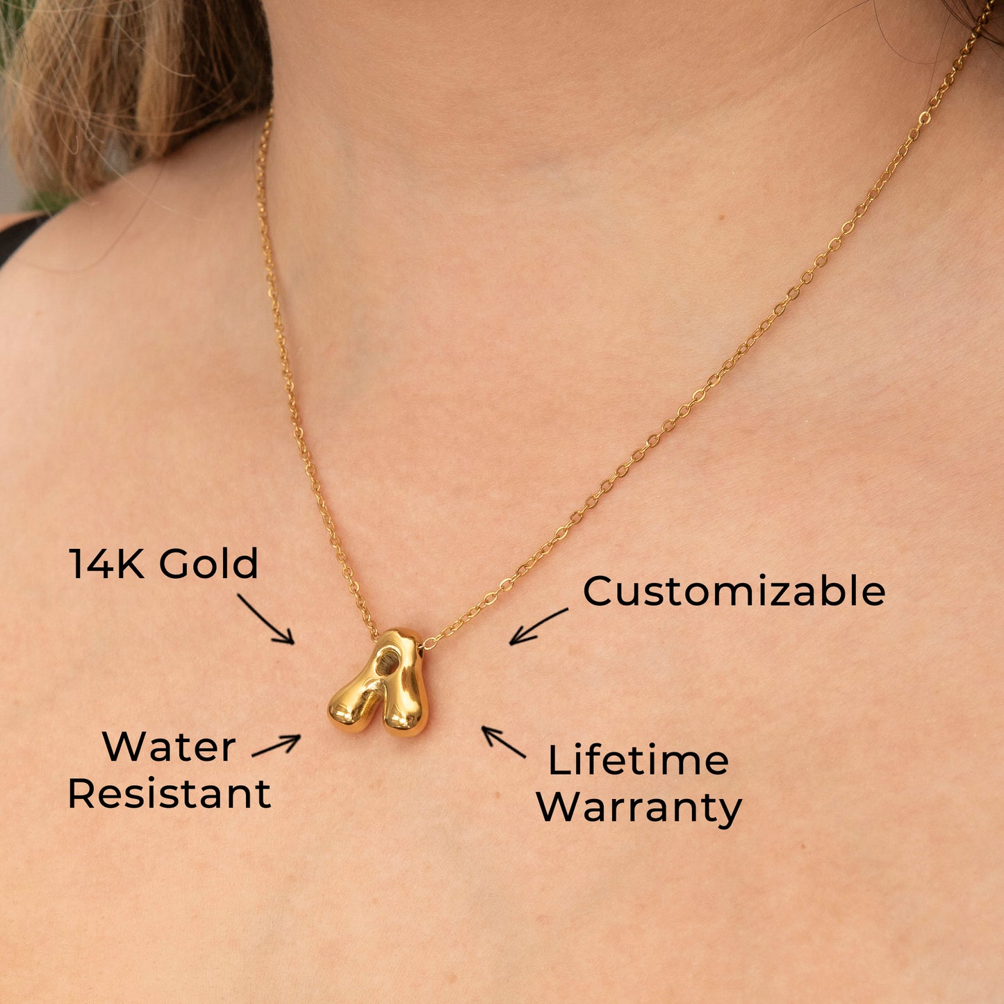 14K Gold Initial Name Necklace | Style #27