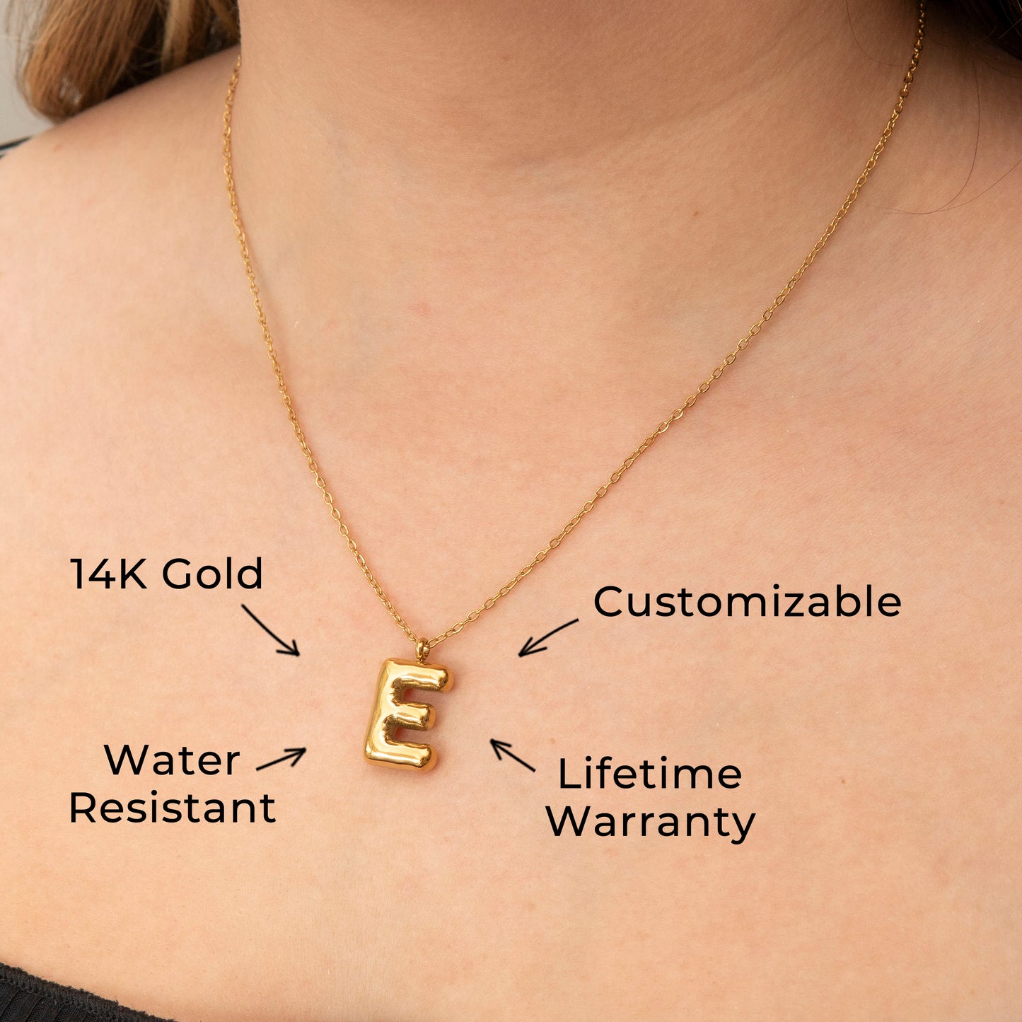 14K Gold Initial Name Necklace | Style #28