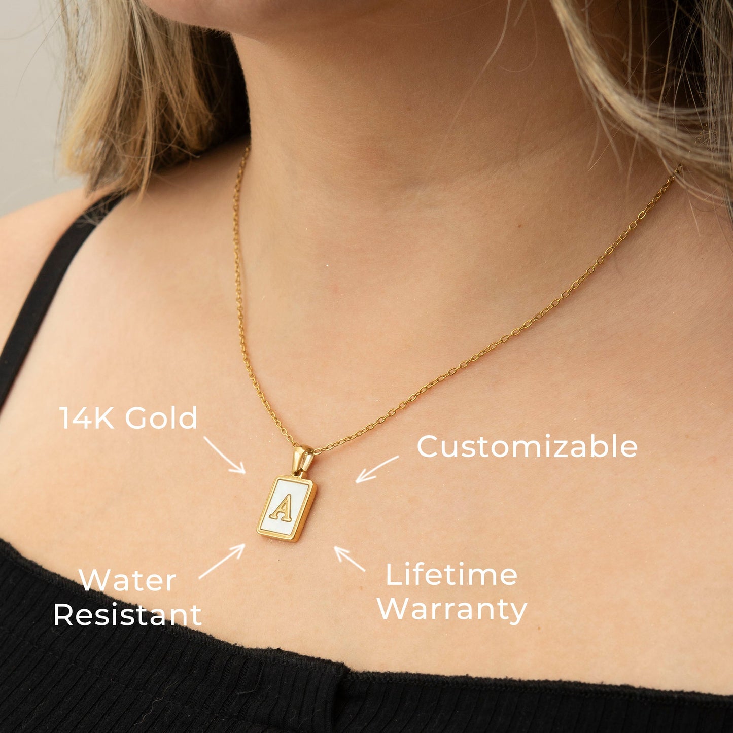14K Gold Initial Name Necklace | Style #02