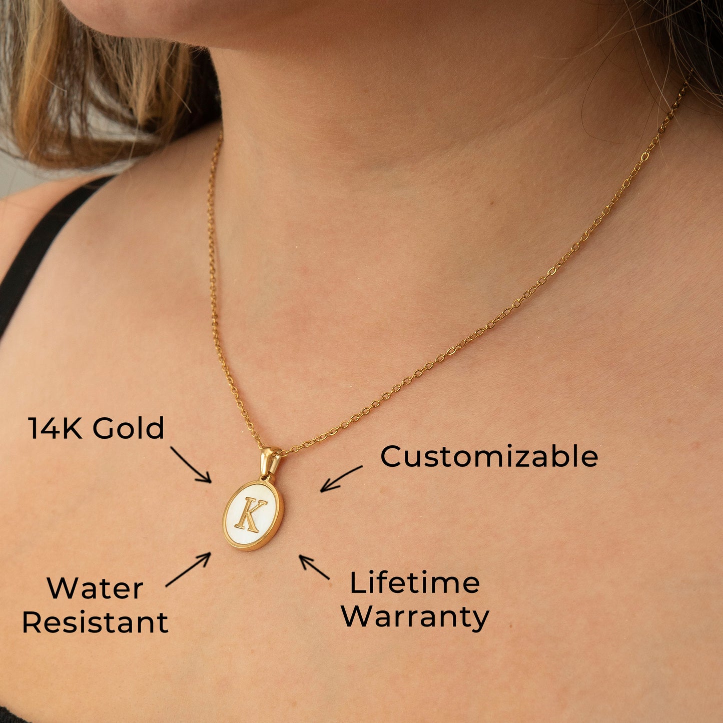 14K Gold Initial Name Necklace | Style #06