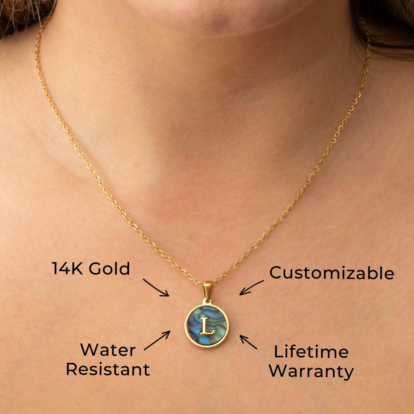 14K Gold Initial Name Necklace | Style #07