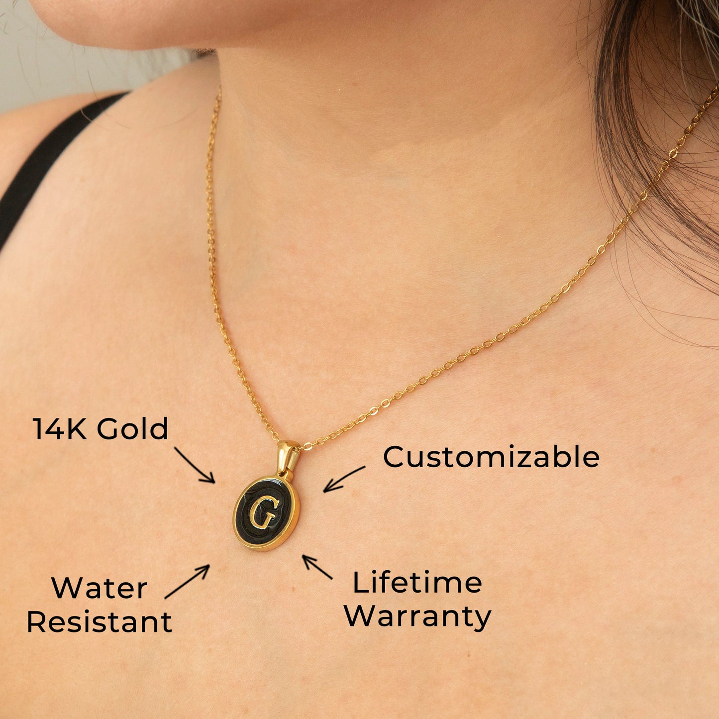 14K Gold Initial Name Necklace | Style #08