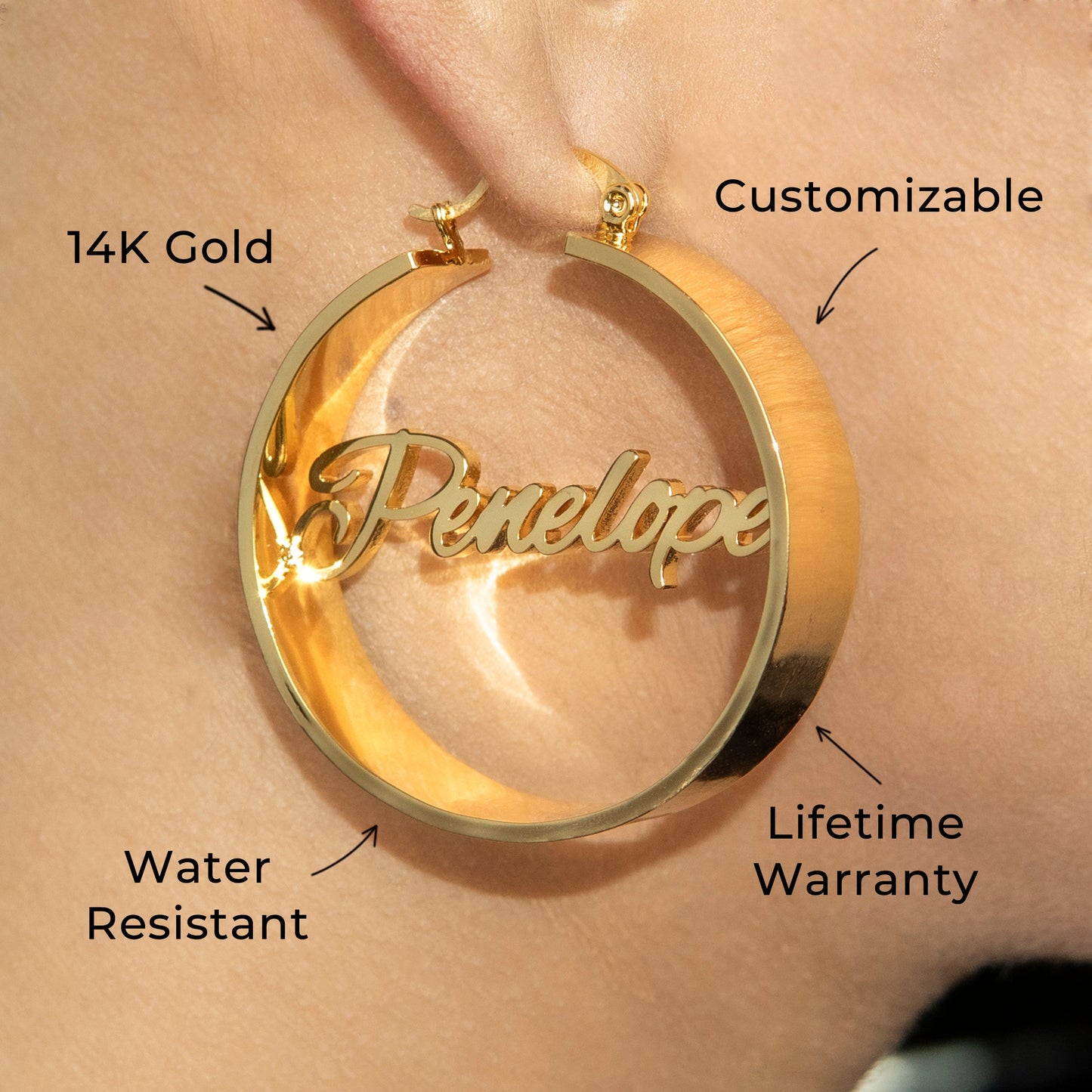 Women Jewelry - 14K Gold Hoop Earrings | Style # E18