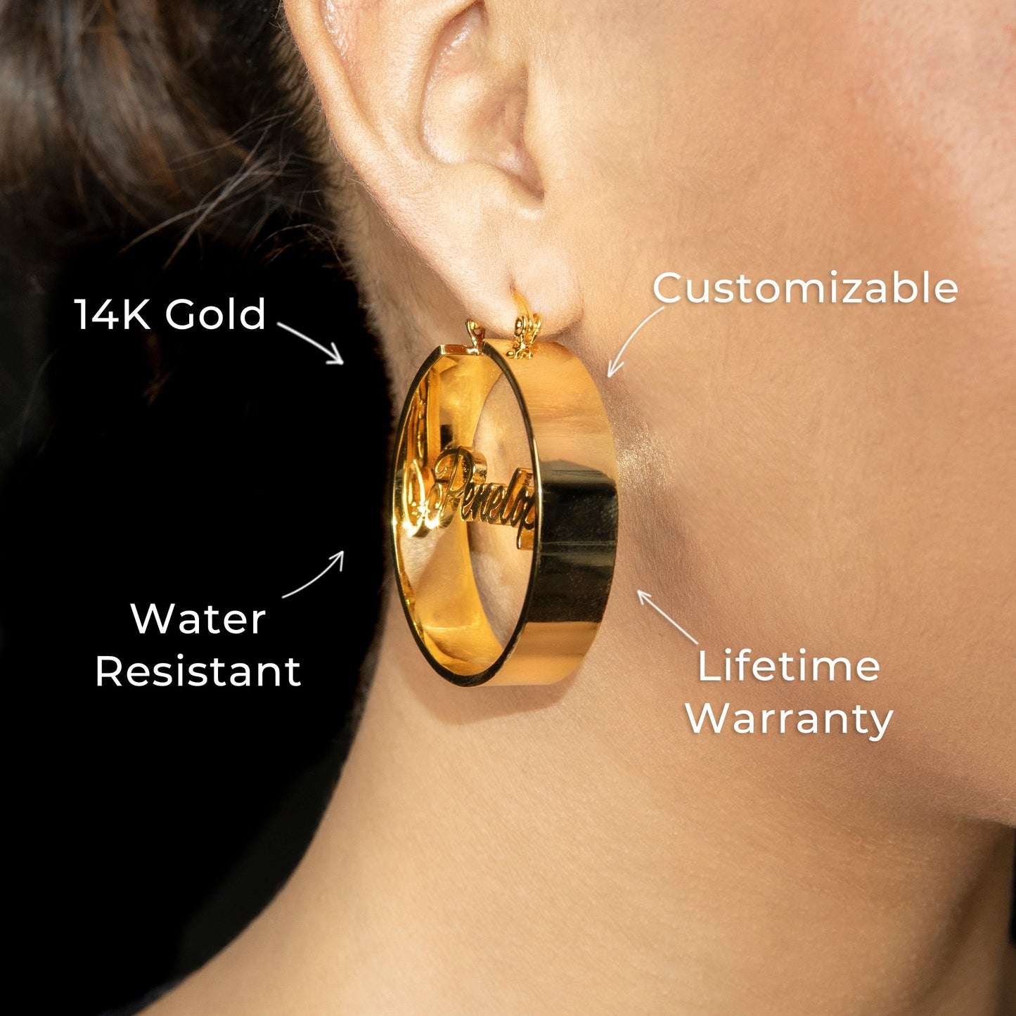 Women Jewelry - 14K Gold Hoop Earrings | Style # E18