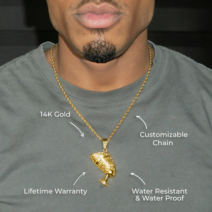 Mens Jewelry - 14K Gold Egyptian Pharaoh Necklace | Appx. 16 Grams