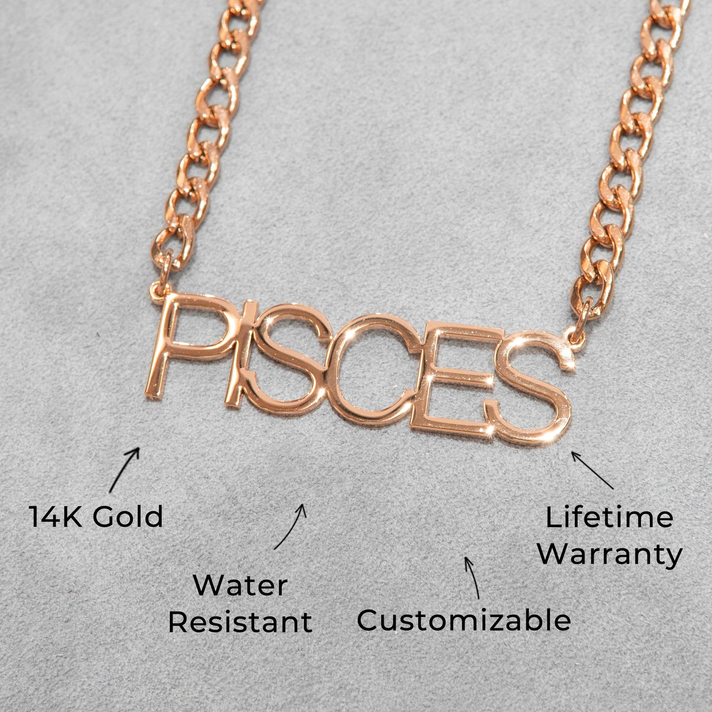 Women Jewelry - Rose Gold Name Necklace | Style # N08