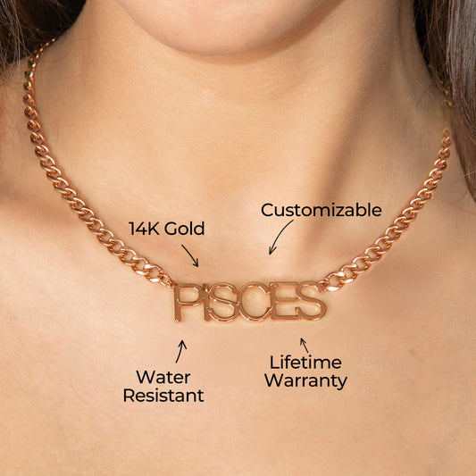 Women Jewelry - Rose Gold Name Necklace | Style # N08