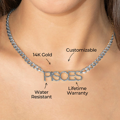 Women Jewelry - White Gold Name Necklace | Style # N08