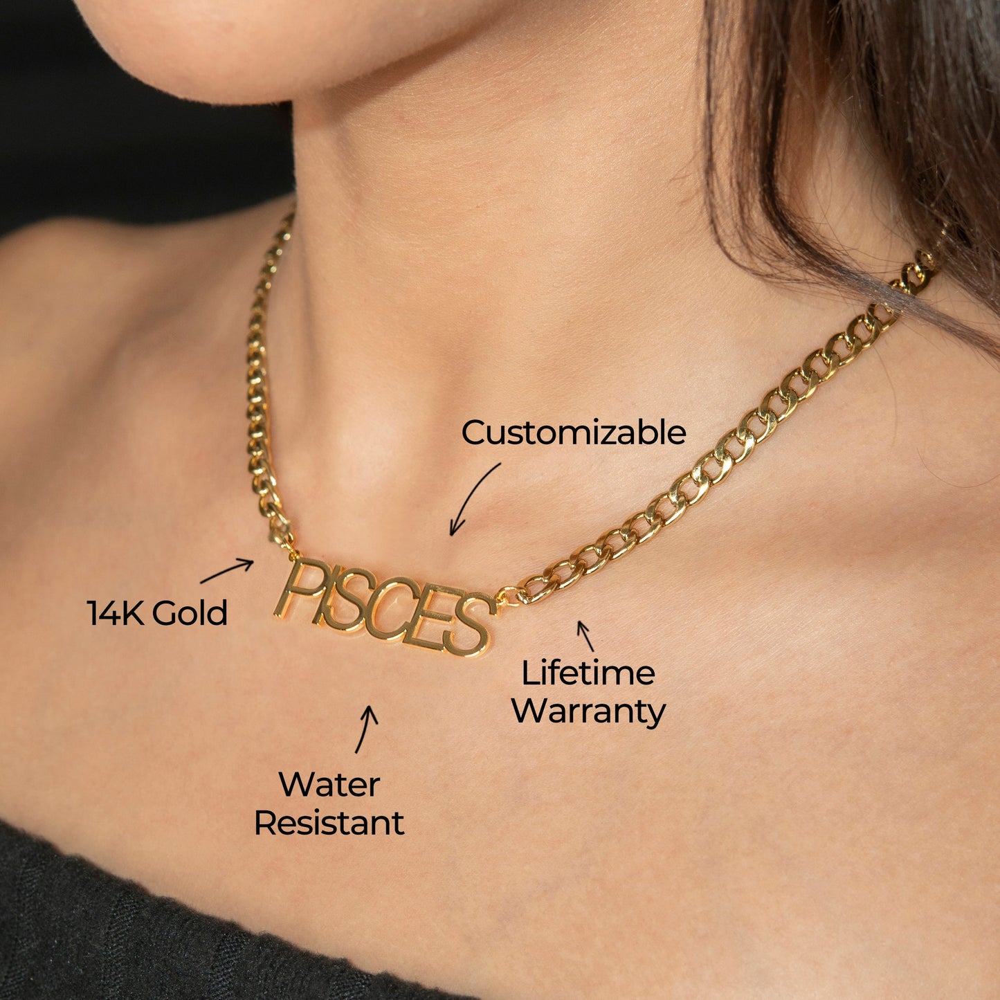 Women Jewelry - Gold Name Necklace | Style # N08