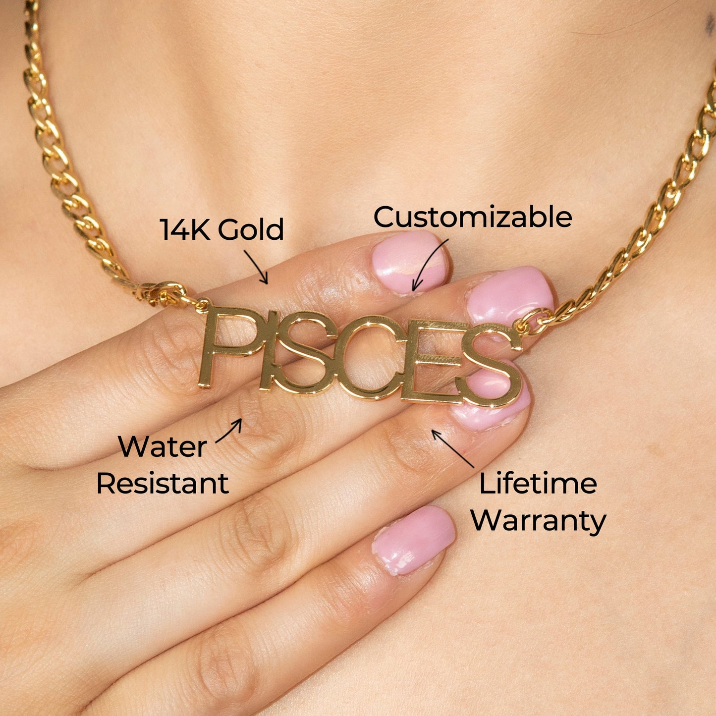 Women Jewelry - Gold Name Necklace | Style # N08