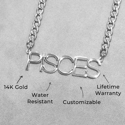 Women Jewelry - White Gold Name Necklace | Style # N08