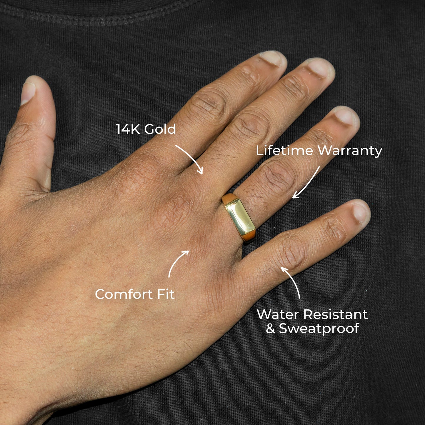 Mens Jewelry - Signet Gold Pinky Ring | 7 Grams