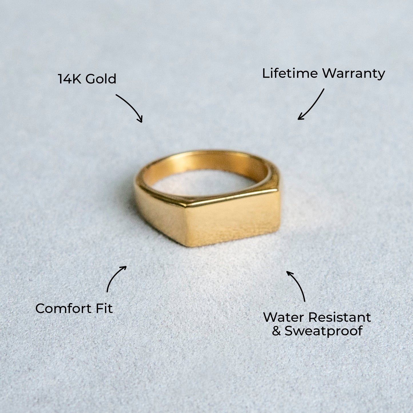 Mens Jewelry - Signet Gold Pinky Ring | 7 Grams