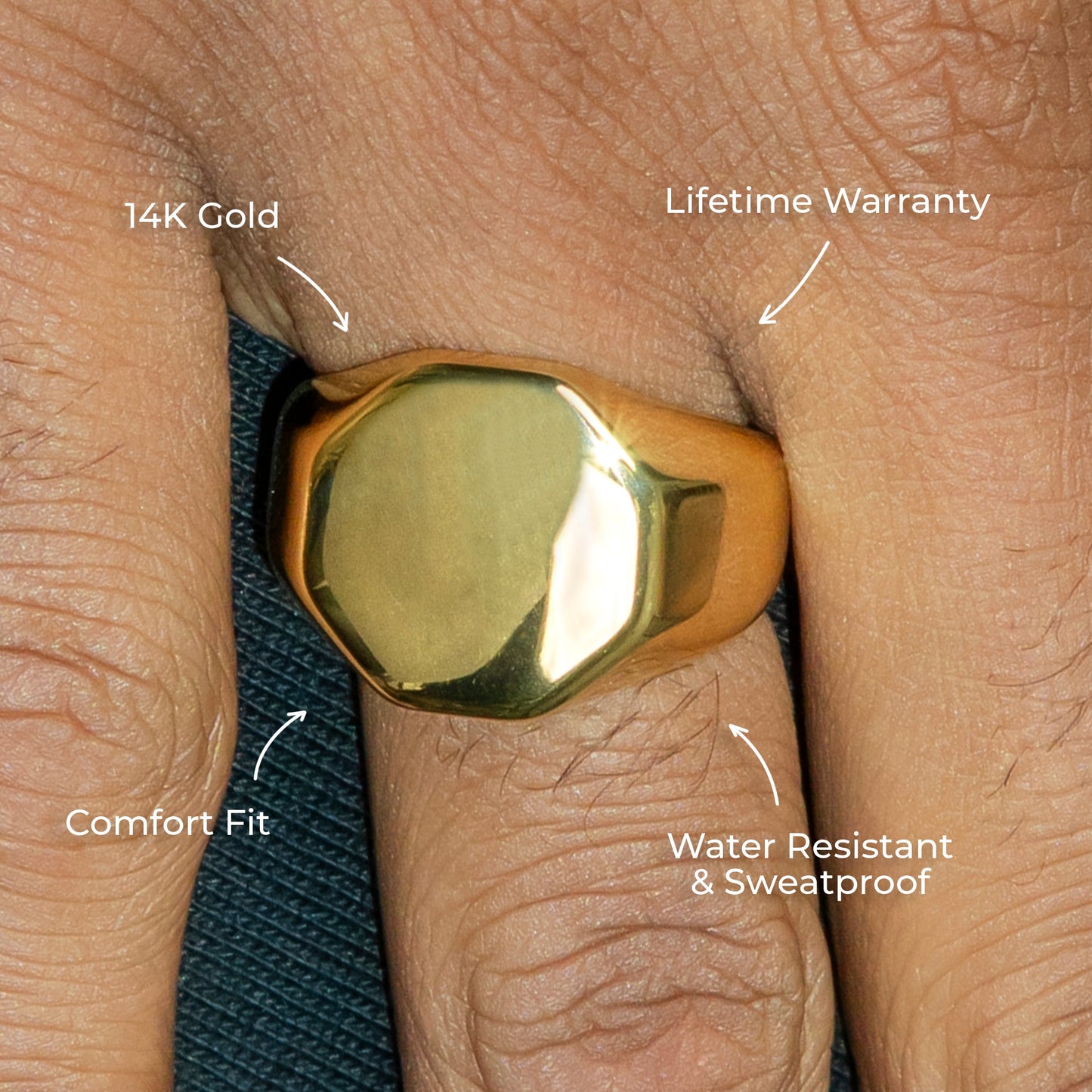 Mens Jewelry - Signet Gold Pinky Ring | 12 Grams