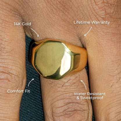 Mens Jewelry - Signet Gold Pinky Ring | 12 Grams