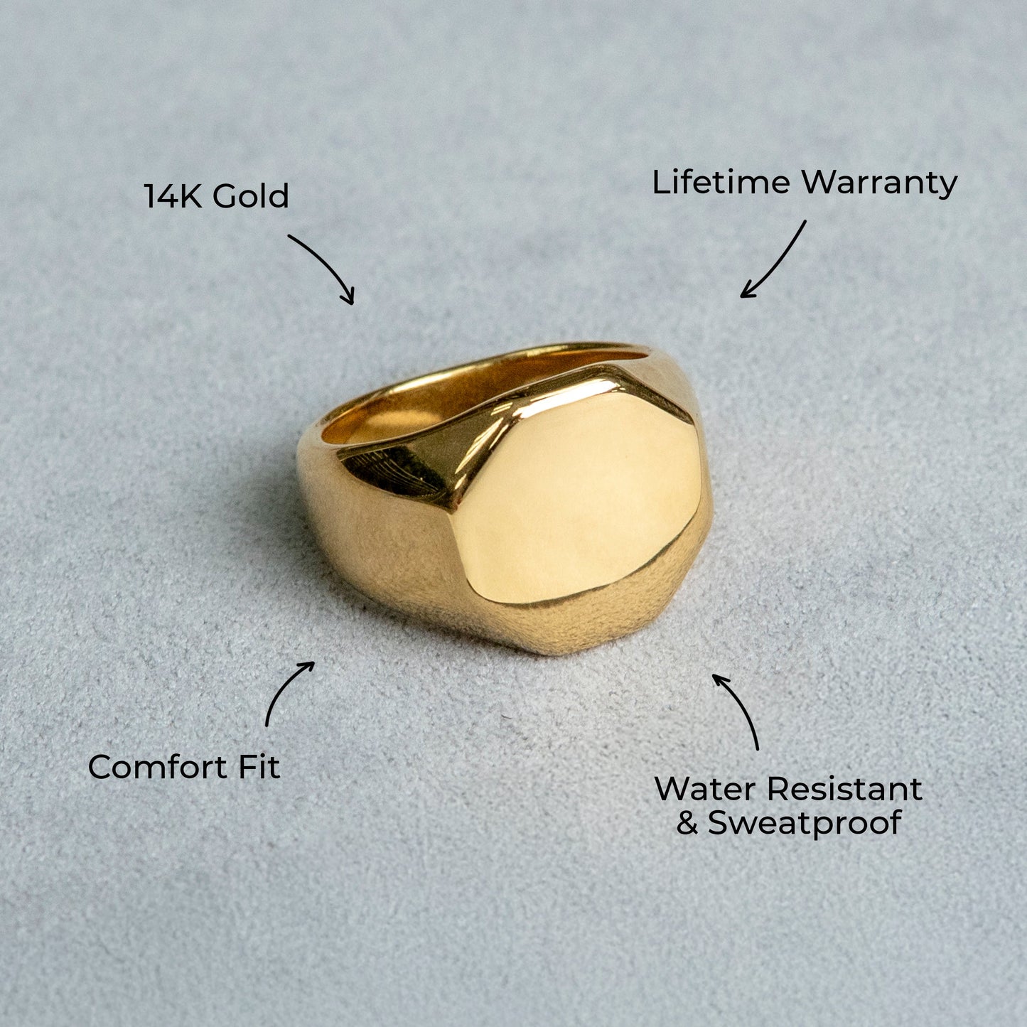 Mens Jewelry - Signet Gold Pinky Ring | 12 Grams