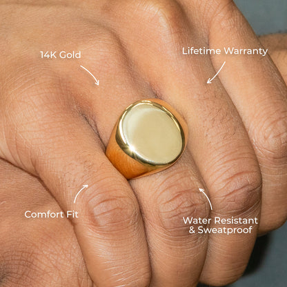 Mens Jewelry - Signet Gold Pinky Ring | 36 Grams