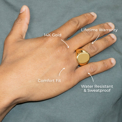 Mens Jewelry - Signet Gold Pinky Ring | 36 Grams