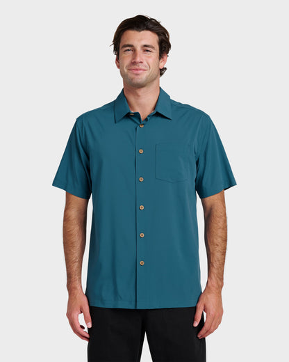Chaser Short Sleeve Woven Shirt -  Real Teal