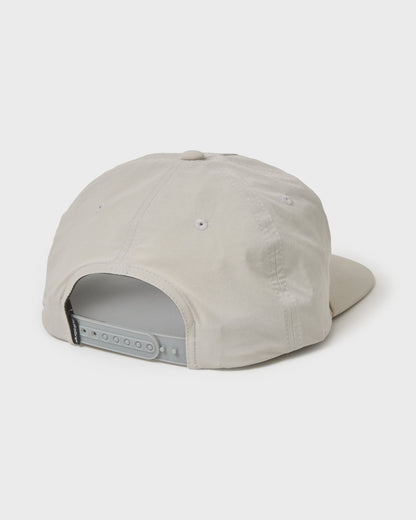High Tide 5-Panel Tech Fabric Snapback Hat - Bone White