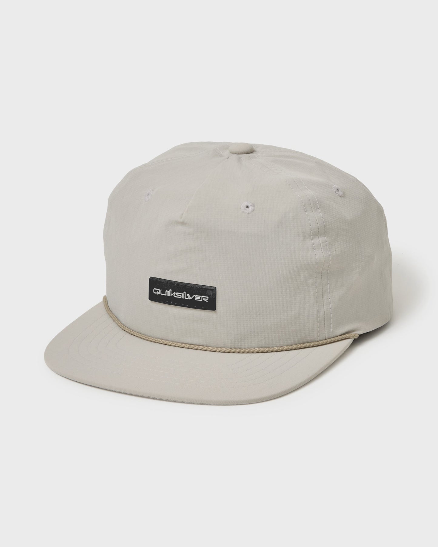 High Tide 5-Panel Tech Fabric Snapback Hat - Bone White