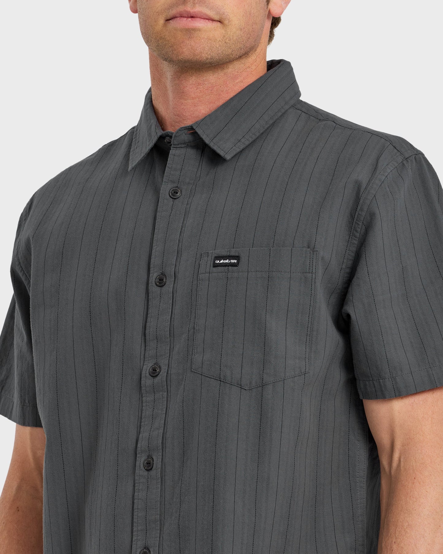 Dobby Stripe Classic Short Sleeve Shirt - Iron Gate
