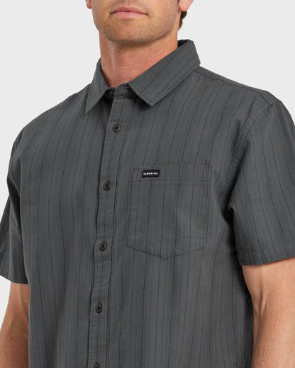 Dobby Stripe Classic Short Sleeve Shirt - Iron Gate