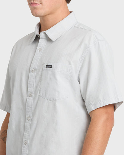 Dobby Stripe Classic Short Sleeve Woven Shirt - Micro Chip