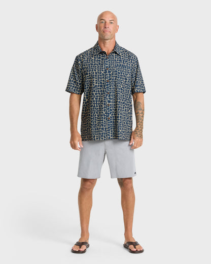 Waterman Coral Sea Performance Short Sleeve Shirt - Dark Denim