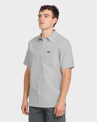 Shore Break Classic Short Sleeve Woven Button-Up Shirt - Micro Chip
