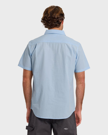 Shore Break Classic Short Sleeve Button-Up Shirt - Skyway