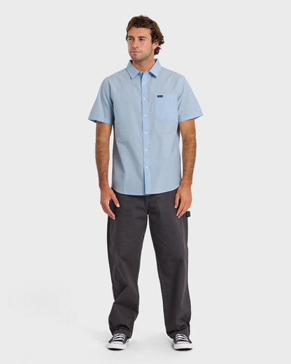 Shore Break Classic Short Sleeve Button-Up Shirt - Skyway