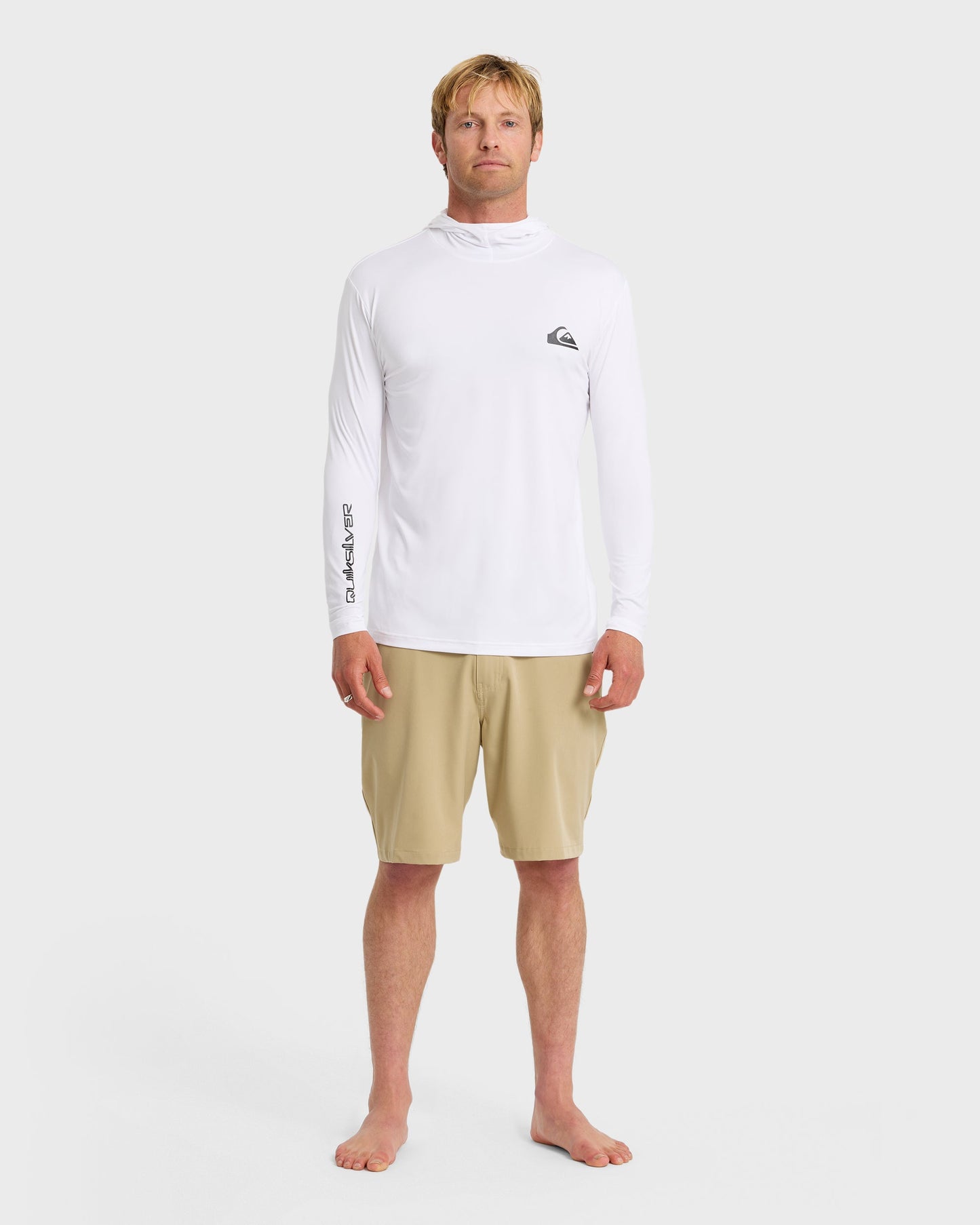 Everyday Hooded UPF 50 Long Sleeve Surf Shirt - White