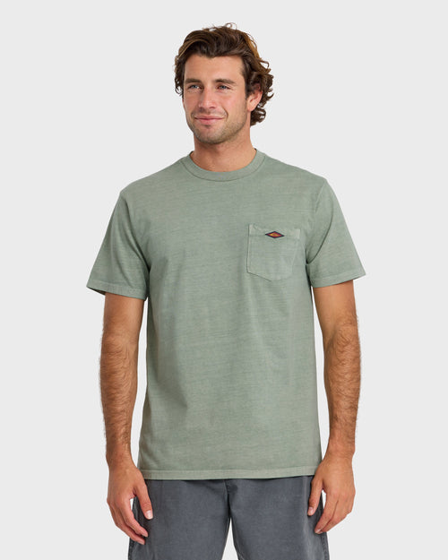 Saltwater Pigment-Dyed Short Sleeve Pocket Tee - Lily Pad