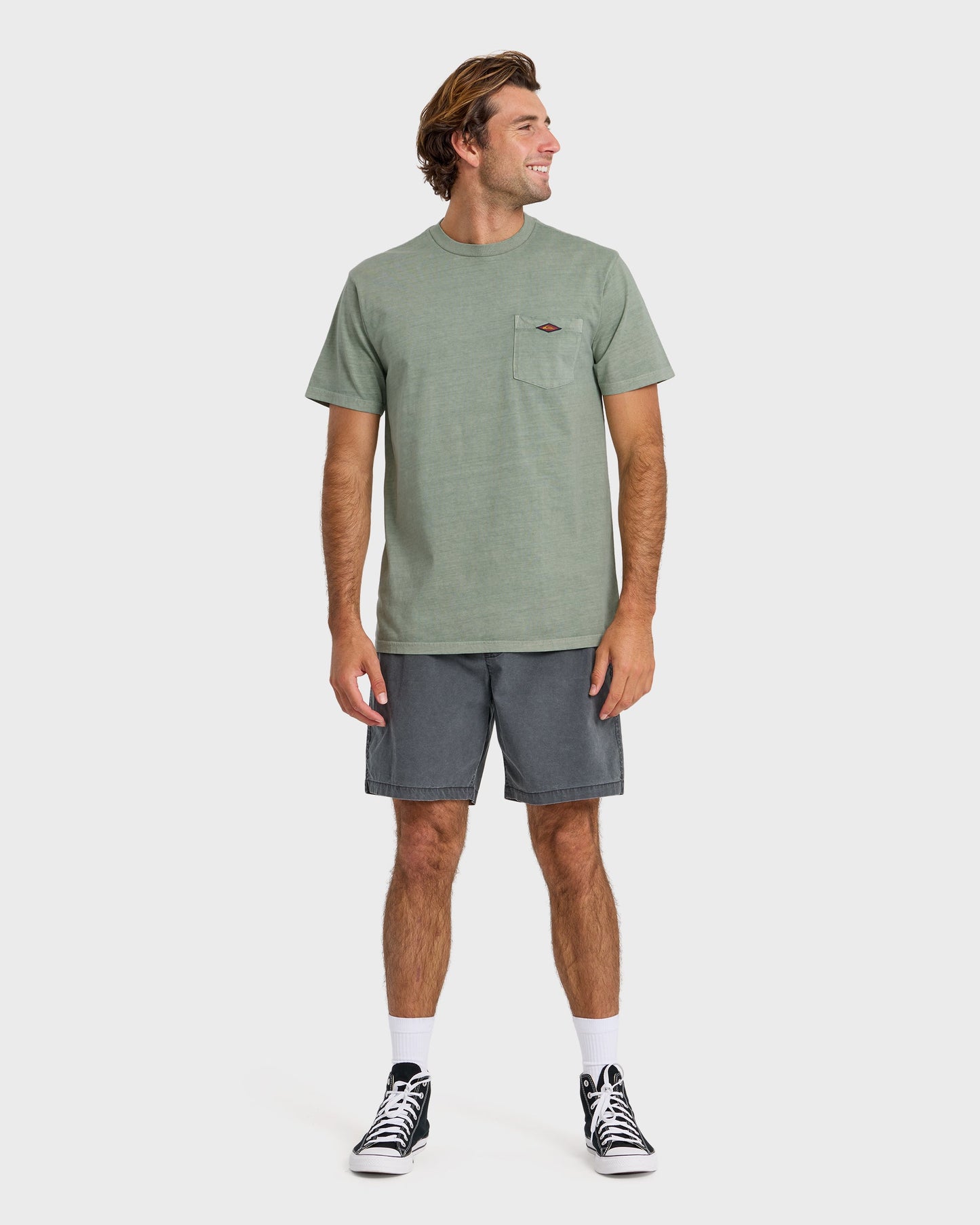 Saltwater Pigment-Dyed Short Sleeve Pocket Tee - Lily Pad